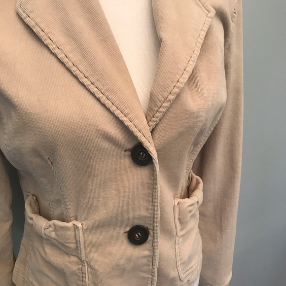 Plugg Corduroy Fitted Cream Jacket/ Blazer SZ L - Picture 7 of 12